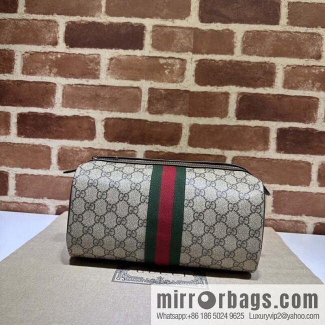 GUCCI ribbon toilet bag 759689 coffee PVC
