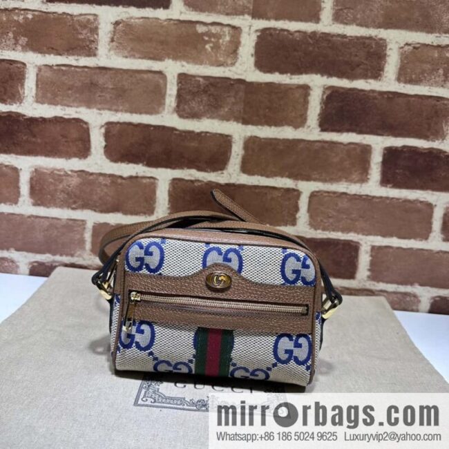 GUCCI Ophidia series GG mini handbag 517350 large G blue cloth