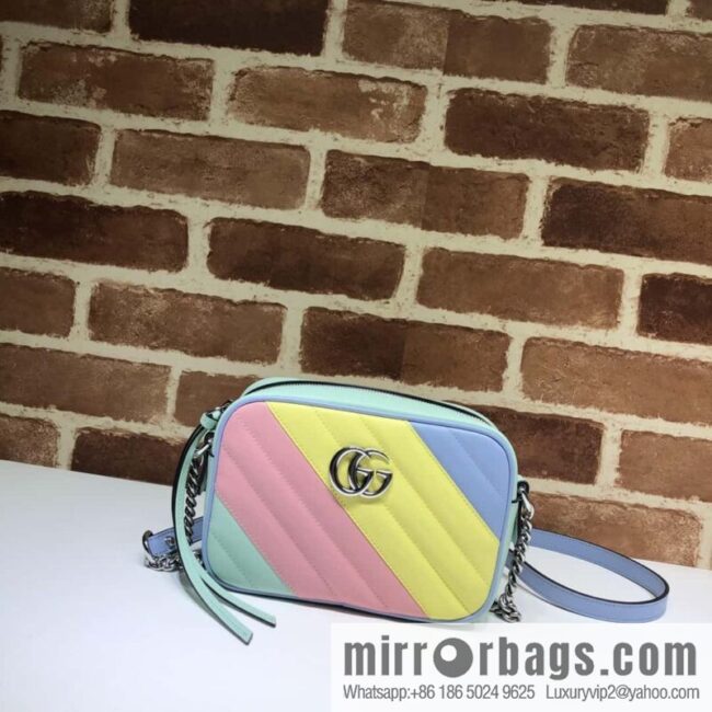 GUCCI GG Marmont series quilted mini handbag 448065 light color