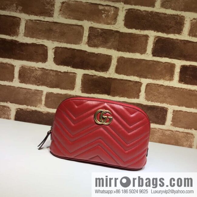 GUCCI GG MARMONT clutch bag 625690 bright red