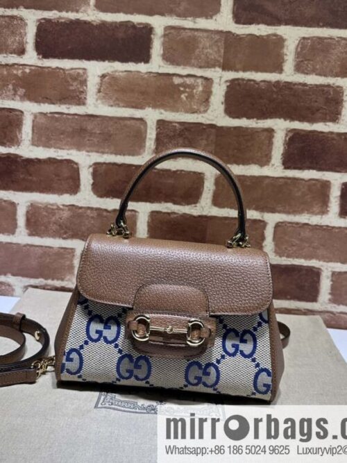 wsxc1697216710110_0-800x800gk5wosm3xbb44769_20250718031428.jpg GUCCI Gucci Horsebit 1955 series mini handbag 703848 large G blue cloth