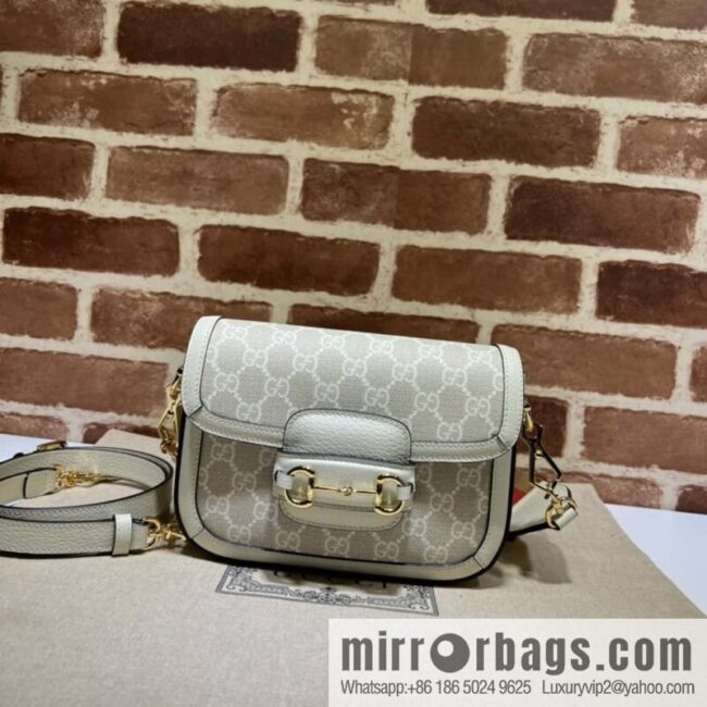 Gucci Horsebit 1955 series mini handbag 658574m glue/beige leather