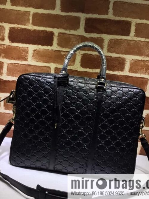 GUCCI GG pressed leather briefcase 201480g pressed