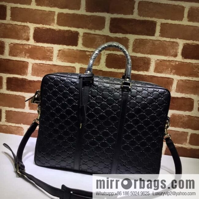 GUCCI GG pressed leather briefcase 201480g pressed