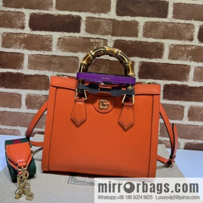 Gucci Diana Bamboo Small Tote Bag 702721 Orange