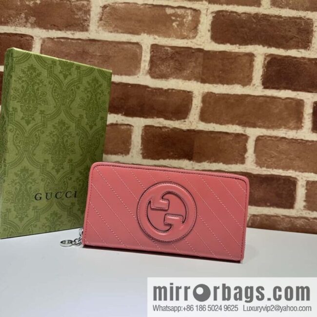 Gucci Blondie series full zipper wallet 760312 rose powder