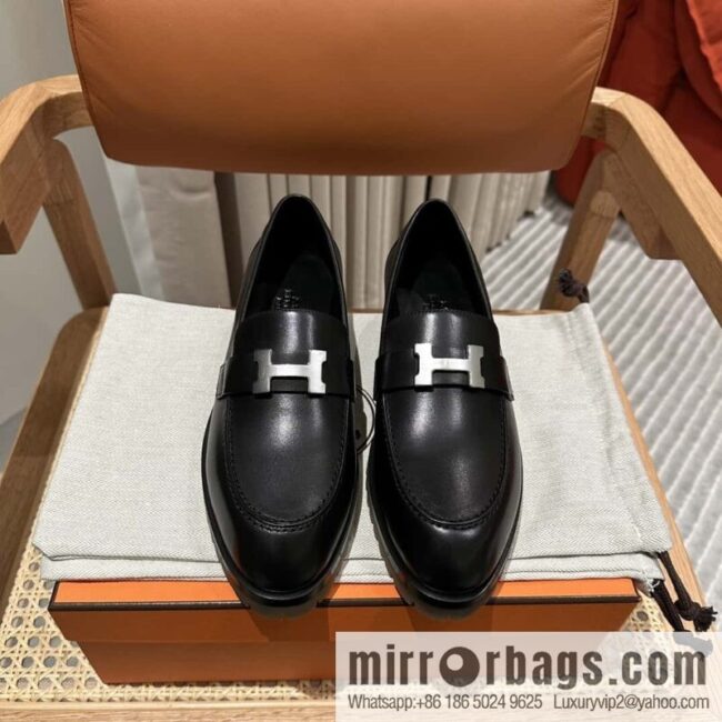 Hermès calfskin Faubourg loafers