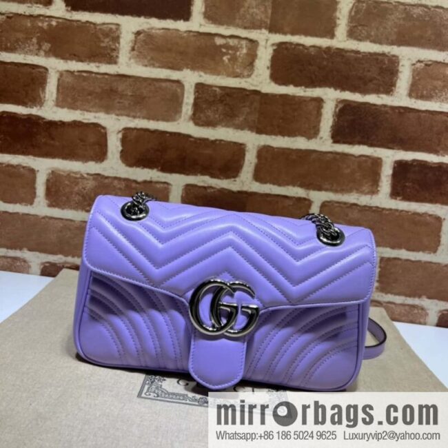 GUCCI Gucci GG Marmont series quilted small shoulder backpack 443497 light purple