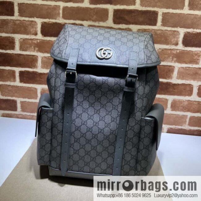 GUCCI Gucci Ophidia series medium GG backpack 598140 gray PVC/gray leather