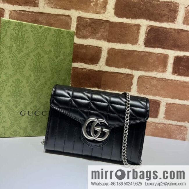 GG Marmont series quilted mini chain strap handbag 474575g leather square