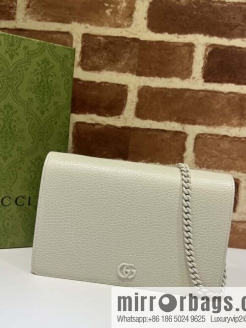 wsxc1697479351101_0-800x800xcm50g1tuq242169_20250718024019.jpg GUCCI GG Marmont series mini chain strap handbag 497985 meters white two-color