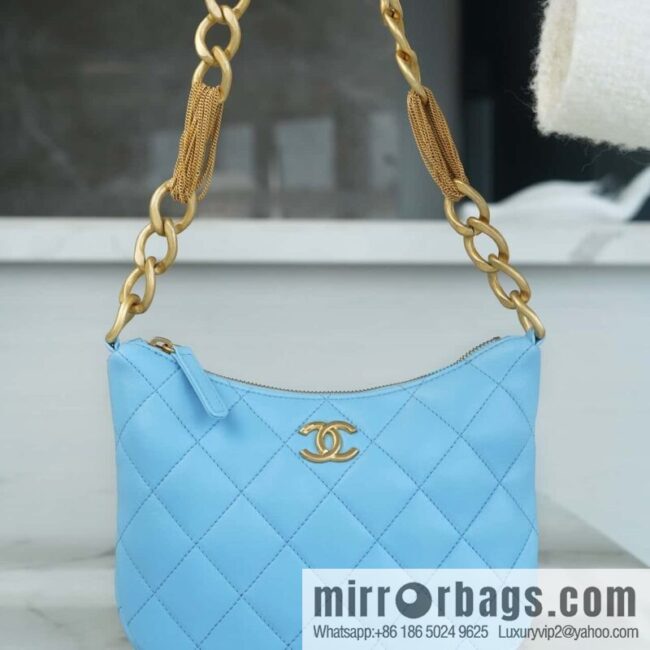 wsxc1697637831953_0-800x800yvl5tjljn1p40669_20250718021737.jpg CHANEL 23A Handicraft Workshop HOBO Underarm Bag AS4220 Light Blue