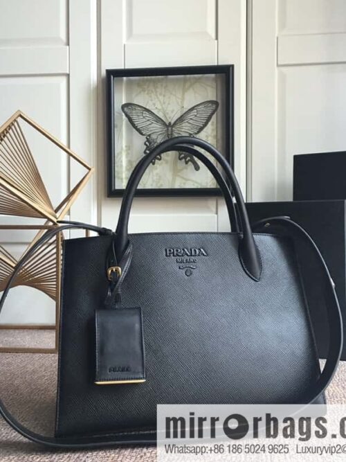 wsxc1697654558133_0frmg511vghd40610_20250718021705.jpg PRADA imported thick cross leather + imported calfskin tote bag 1BA155 black