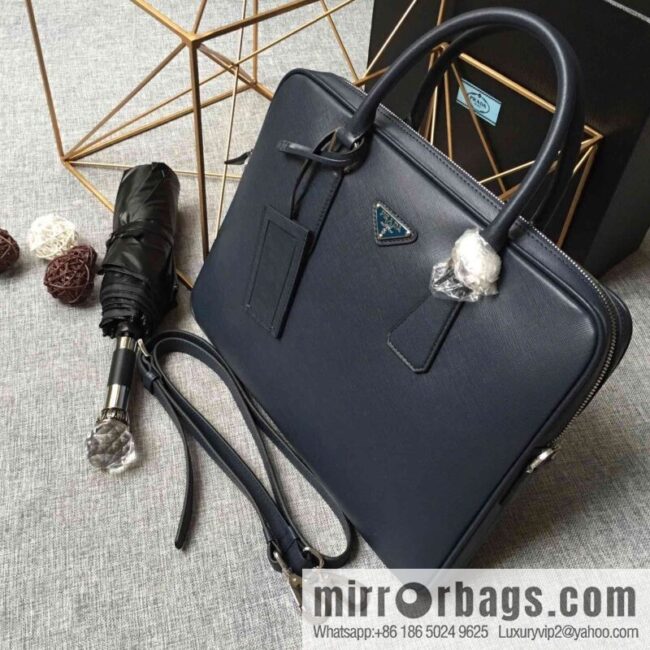 PRADA slim briefcase 0368 dark blue
