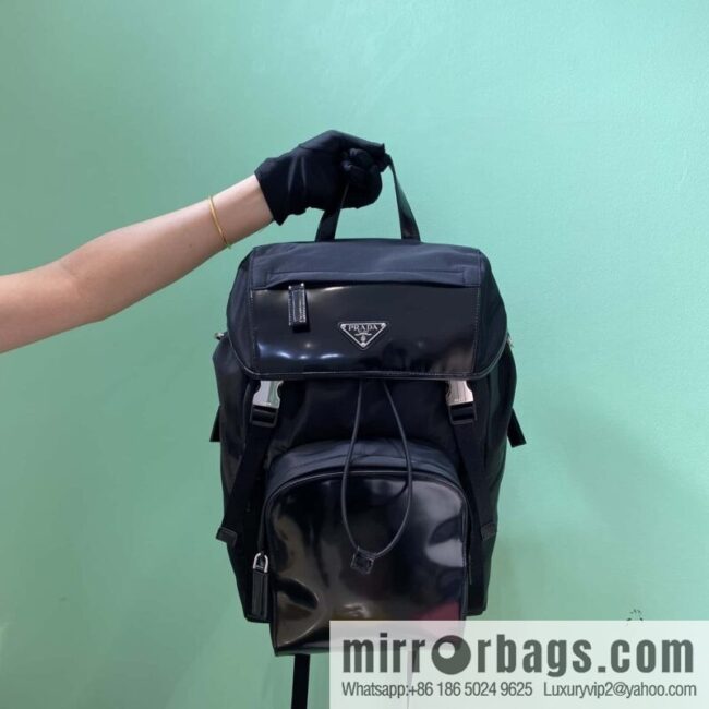 PRADA glossy/nylon fabric, new backpack 2VZ135