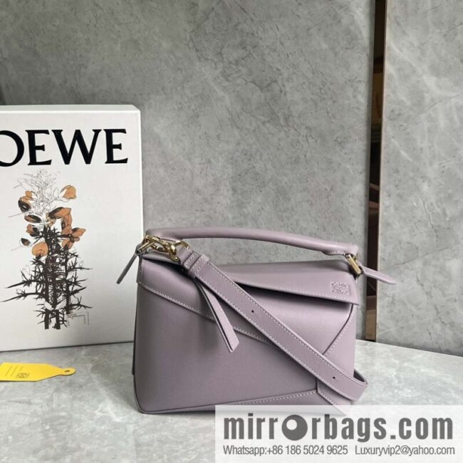 LOEWE puzzle geometric bag 24cm taro purple 0681