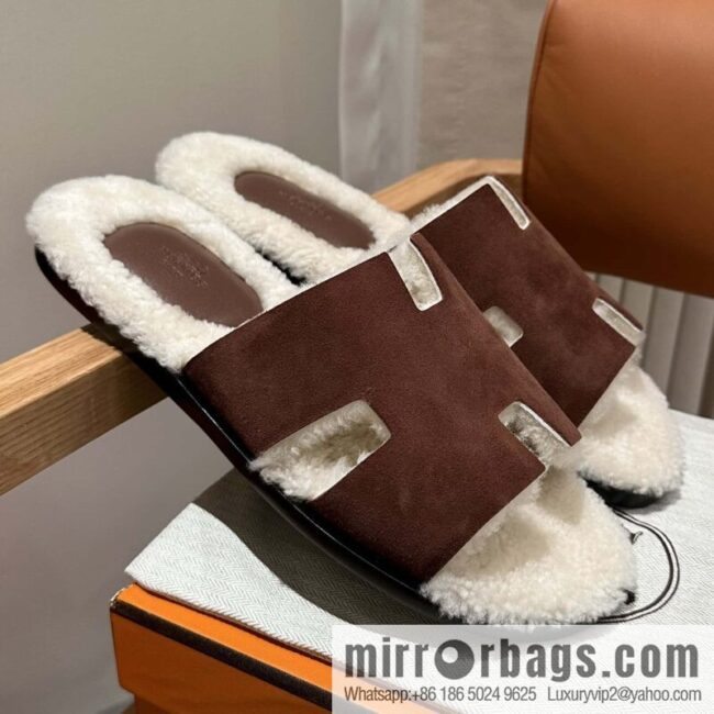 wsxc1697904570273_0-800x800l5ljfcsj04f156557_20250705122944.jpg Hermès Australia imported lamb wool lzmir series men\'s sandals