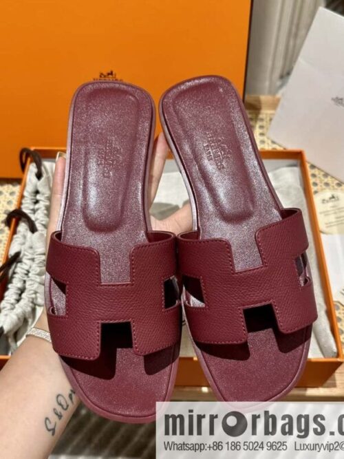 wsxc1698000044011_7-800x800k3xbg2qiiuy156431_20250705122241.jpg Hermès leather outsole H slippers, burgundy