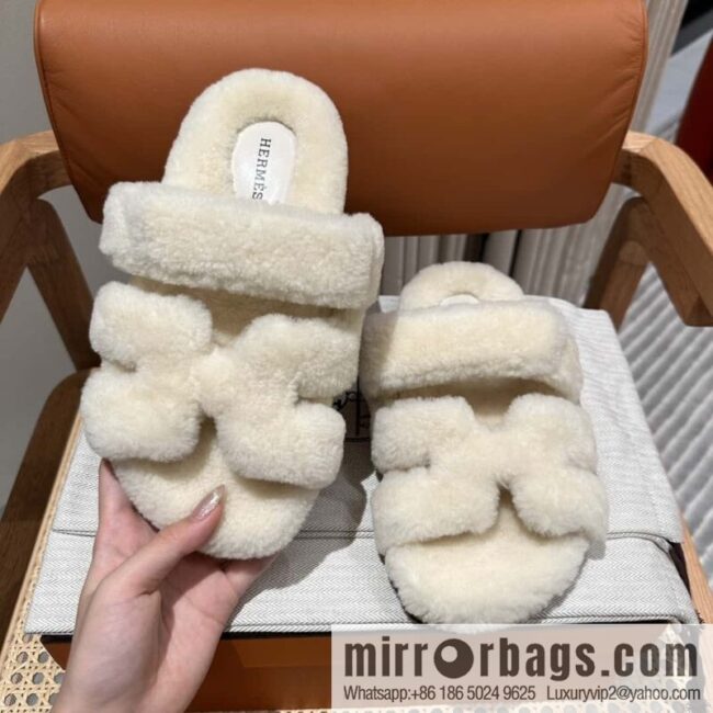 Hermès plush second uncle shoes Chypre sandals