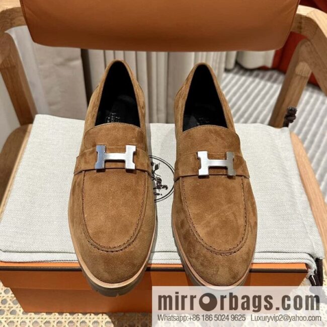 Hermès calfskin Faubourg loafers