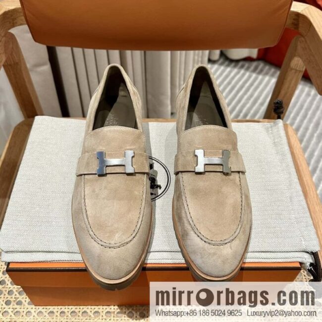 Hermès calfskin Faubourg loafers