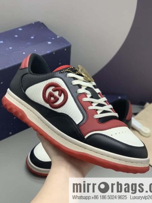 wsxc1698675615262_4-800x800epbwrhfenzp142862_20250705035027.jpg GUCCI black and red color matching cowhide, couple style, the same sports and leisure shoes for men and women