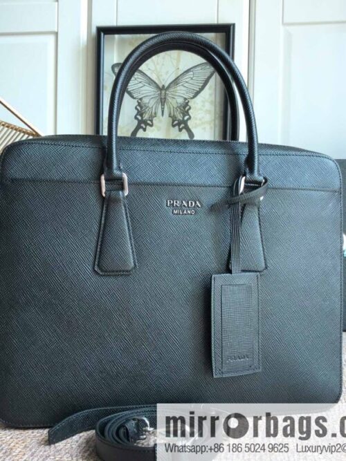 PRADA Prada imported original thick cross pattern new men\'s bag 2VE368 loose word label/black