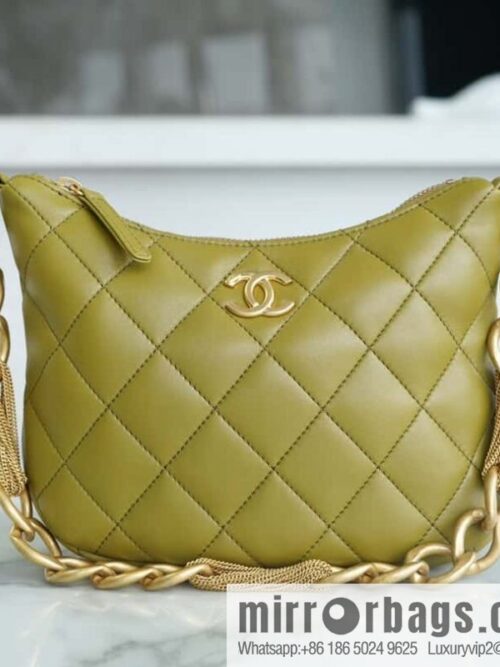 wsxc1699280667206_0-800x800khzwk5qvuas33896_20250716035608.jpg CHANEL 23A Handicraft Workshop HOBO Underarm Bag AS4220 Mustard Green