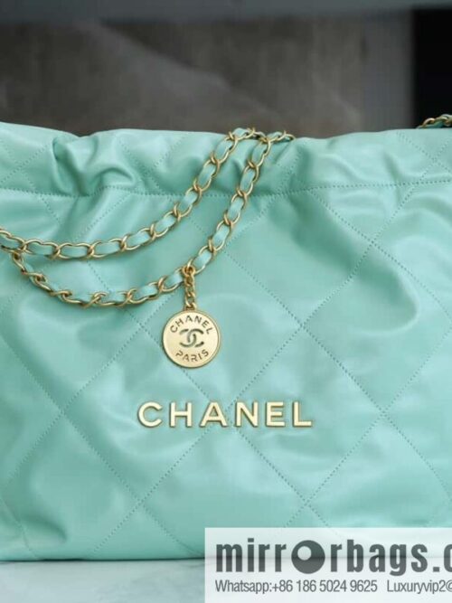 wsxc1699367774834_0-800x800hmjsaxx3ln333764_20250716035510.jpg CHANEL 23c new 22 handbag AS3260 mint green 🌿 genuine tail leather small