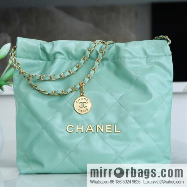 wsxc1699367774834_0-800x800hmjsaxx3ln333764_20250716035510.jpg CHANEL 23c new 22 handbag AS3260 mint green 🌿 genuine tail leather small