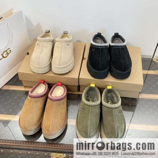 UGG Autumn and winter ethnic style Tacs thick-soled fluffy slippers