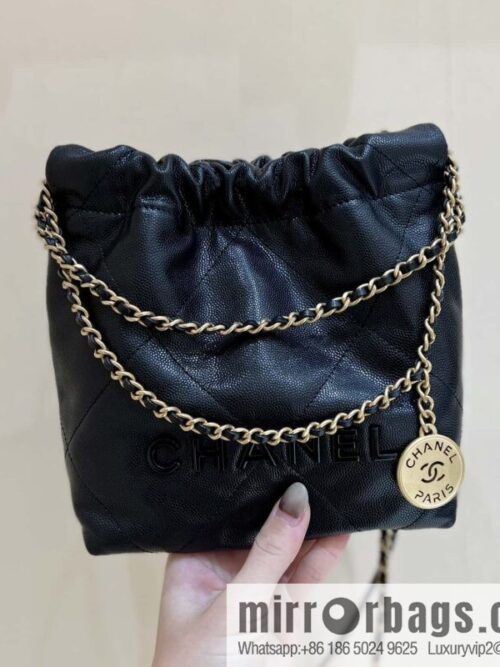 wsxc1699973909282_0-800x800pyszomvhrgo32119_20250716034232.jpg CHANEL black caviar leather with gun color hardware 23k garbage bag MiniAS3980