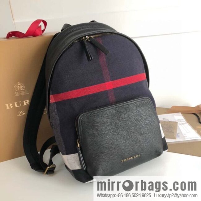 Burberry Burberry Canvas plaid backpack blue