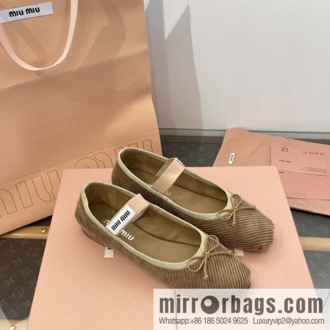 Miu Miu Miu French Corduroy Fairy Ballet Shoes