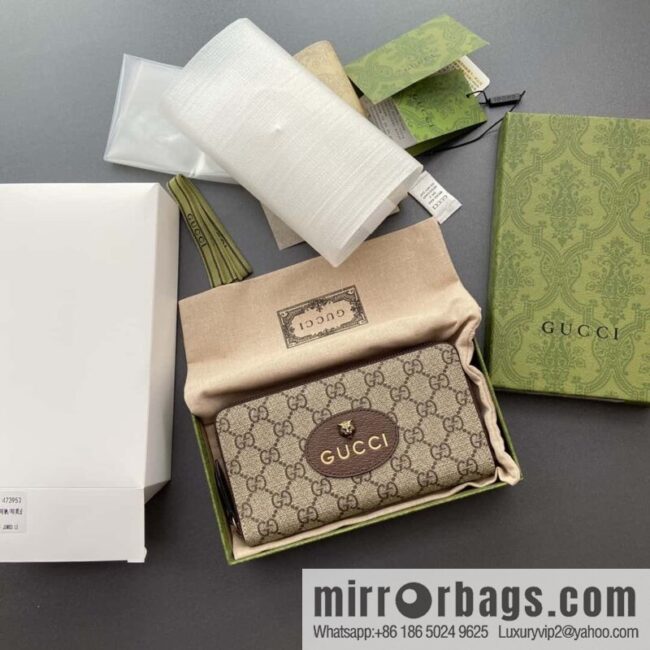 GUCCI Neo Vintage canvas full zipper wallet 473953