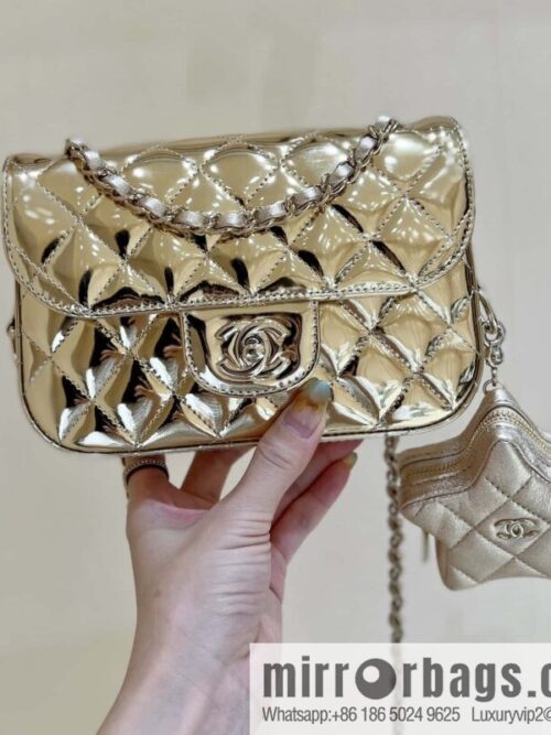 wsxc1703601471765_0-800x800ml5102ljncf18170_20250716013810.jpg CHANEL 24C early spring vacation series CF patent leather cover bag AS4646 gold