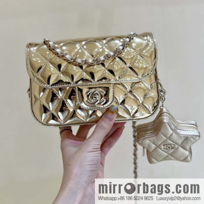 wsxc1703601471765_0-800x800ml5102ljncf18170_20250716013810.jpg CHANEL 24C early spring vacation series CF patent leather cover bag AS4646 gold