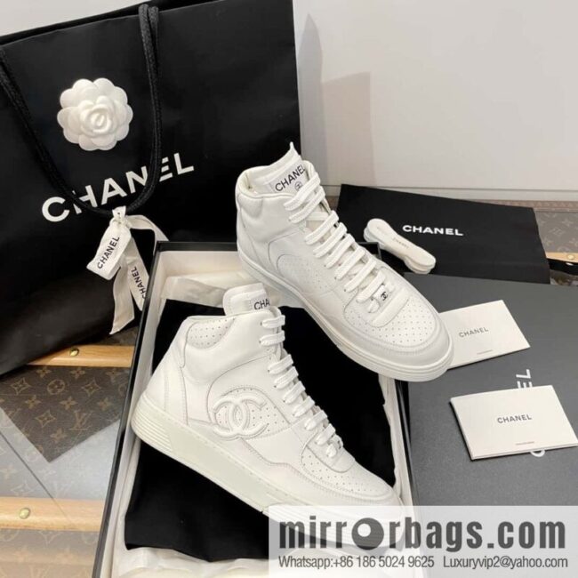 CHANEL Xiaoxiang Air Force One high-top sports white shoes/skateboard shoes