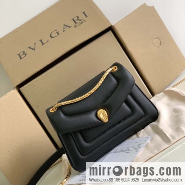 BVLGARI Bulgari SERPENTI REVERSE Small shoulder bag 292123 black 22CM