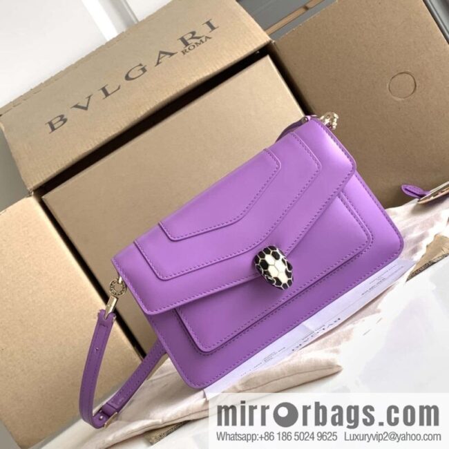 BVLGARI Bulgari EAST-WEST Series Small Shoulder Bag 292103 Light Purple Crystal Lilac 22CM