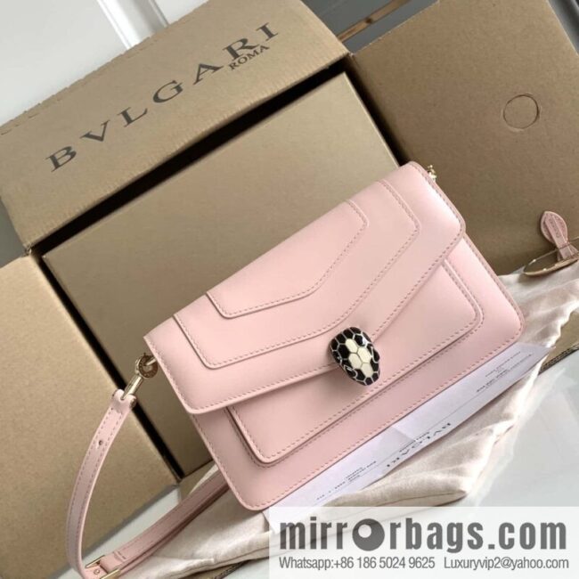BVLGARI Bulgari EAST-WEST series small shoulder bag 292103 spring flower quartz pink 22CM