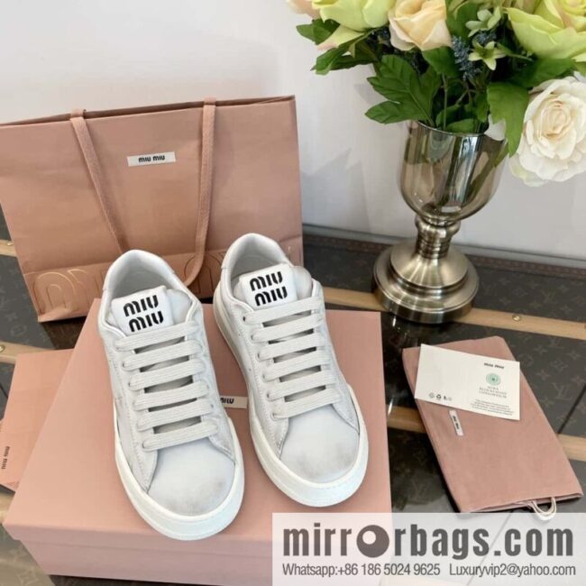 MIUMIU Miao Miao Old dirty casual sports little white shoes