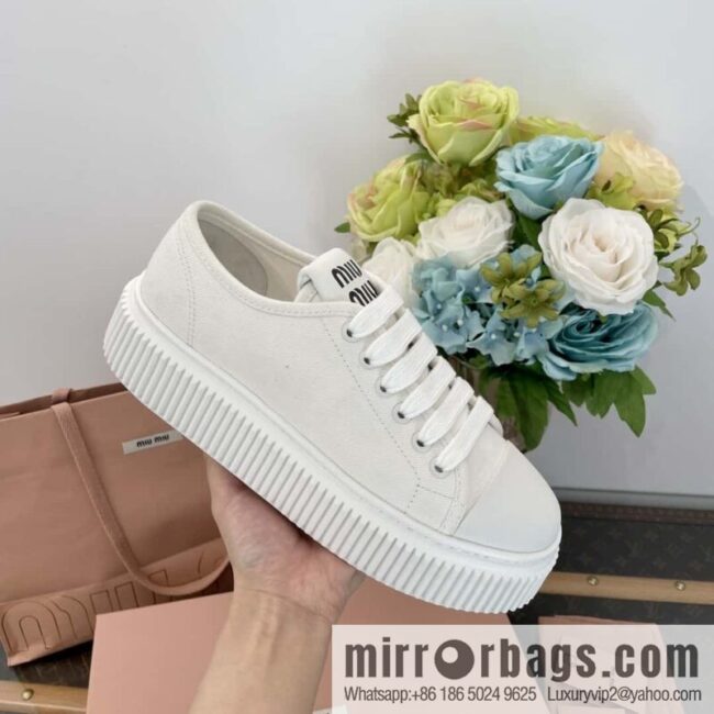 MIUMIU Miu Miu spring summer canvas platform sports cookie shoes