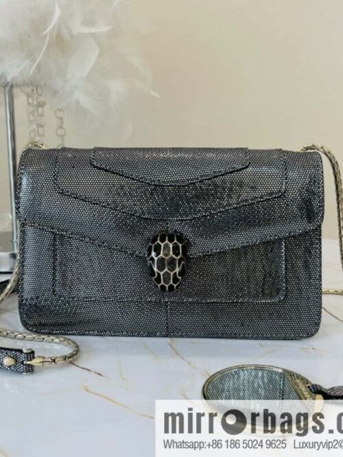 wsxc1705076345415_0-800x800dllzuozanup13668_20250716005700.jpg BVLGARI Bulgari Sprpenti Forever 618852 Charcoal ash Metallic texture water snake skin inner small sheepskin