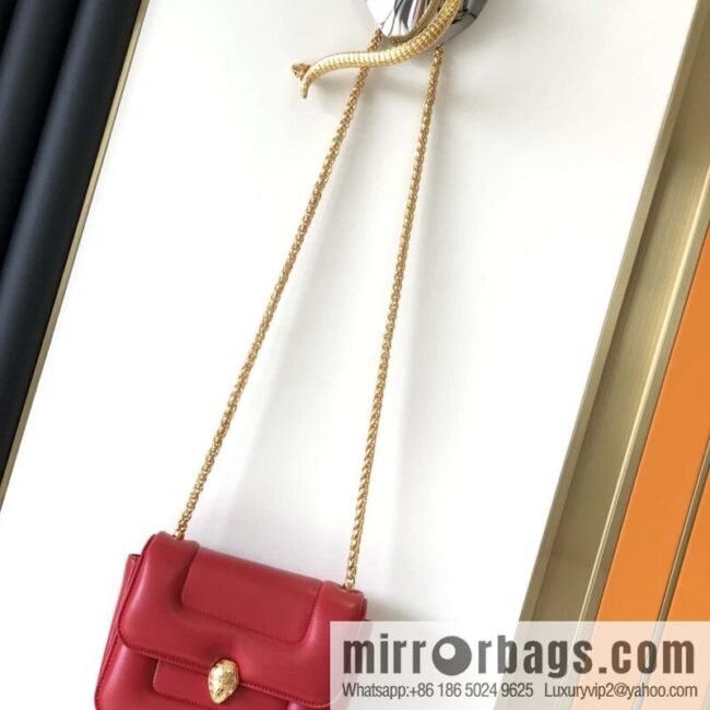 BVLGARI Bulgari joint design limited edition Mary Katrantzou snakehead bag 291071 red 19CM