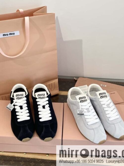 wsxc1705598464923_0-800x800olewsjx1wfb123213_20250702172739.jpg MIUMIU Miu Miu Early spring flat-soled lace-up Forrest training shoes