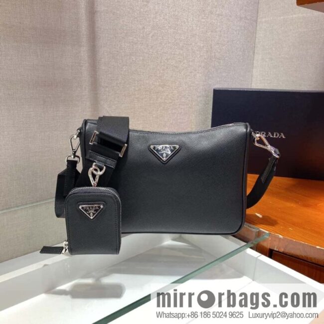 PRADA full leather three-in-one 😘😘 model number 2VH113 full leather/cross pattern leather