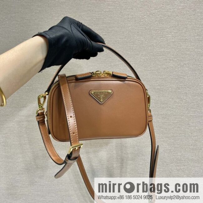 PRADA new mini handbag 1BH203 caramel color