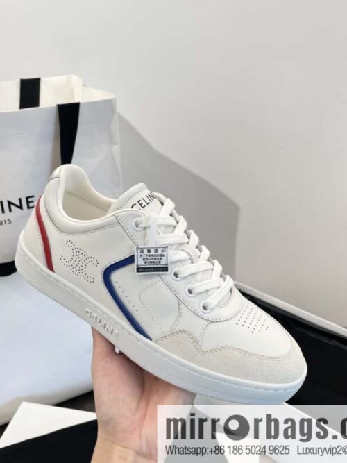 wsxc1705941110748_0-800x80044ggywvfmtt122898_20250702171458.jpg CELINE Leather low-top flat white shoes