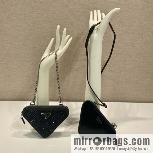 PRADA twin crystal triangle bag 🎉 1NR015 new color 😘 crystal bag